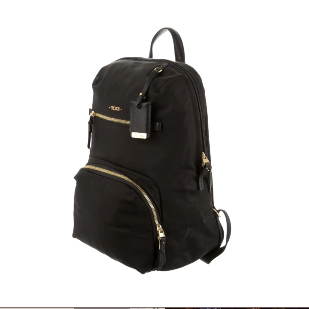 Black Tumi Voyageur Hagen Backpack w/Gold Hardware - Picture 2 of 5
